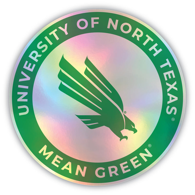 North Texas 2-Inch Holographic Vinyl Decal Sticker Officially Licensed Collegiate Product Single