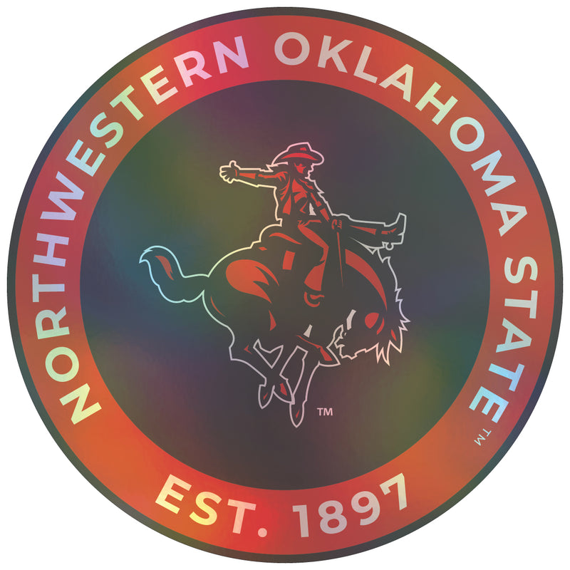 Northwestern Oklahoma State University 4-Inch Holographic Vinyl Decal Sticker Officially Licensed Collegiate Product Single