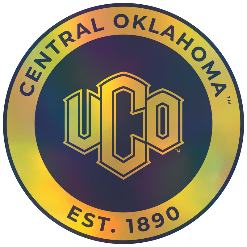 University of Central Oklahoma Bronchos 6-Inch Holographic Vinyl Decal Sticker Officially Licensed Collegiate Product 4-Pack
