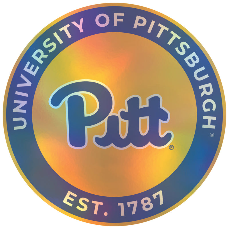 Pittsburgh Panthers 6-Inch Holographic Vinyl Decal Sticker Officially Licensed Collegiate Product Single