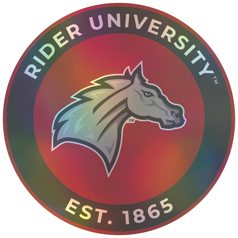 Rider University Broncs 3-Inch Holographic Vinyl Decal Sticker Officially Licensed Collegiate Product Single