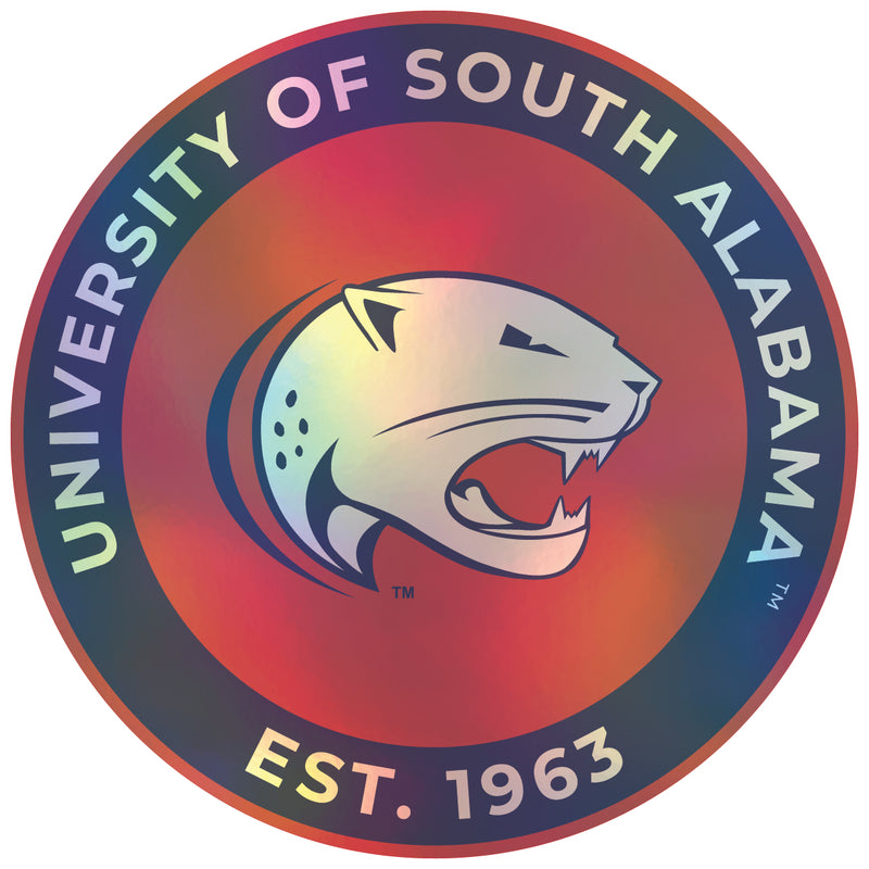 University of South Alabama 3-Inch Holographic Vinyl Decal Sticker Officially Licensed Collegiate Product Single