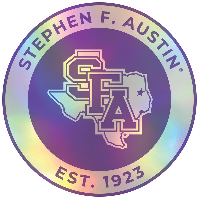 Stephen F. Austin State University 8-Inch Holographic Vinyl Decal Sticker Officially Licensed Collegiate Product 4-Pack