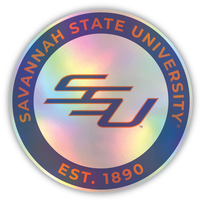 Savannah State University 2-Inch Holographic Vinyl Decal Sticker Officially Licensed Collegiate Product 4-Pack