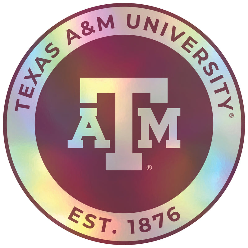 Texas A&M Aggies 4-Inch Holographic Vinyl Decal Sticker Officially Licensed Collegiate Product 4-Pack
