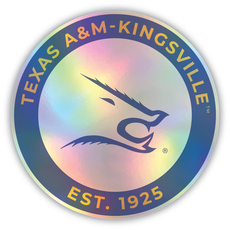 Texas A&M Kingsville Javelinas 8-Inch Holographic Vinyl Decal Sticker Officially Licensed Collegiate Product 4-Pack