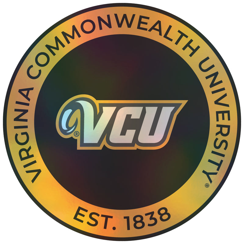 Virginia Commonwealth 6-Inch Holographic Vinyl Decal Sticker Officially Licensed Collegiate Product 4-Pack