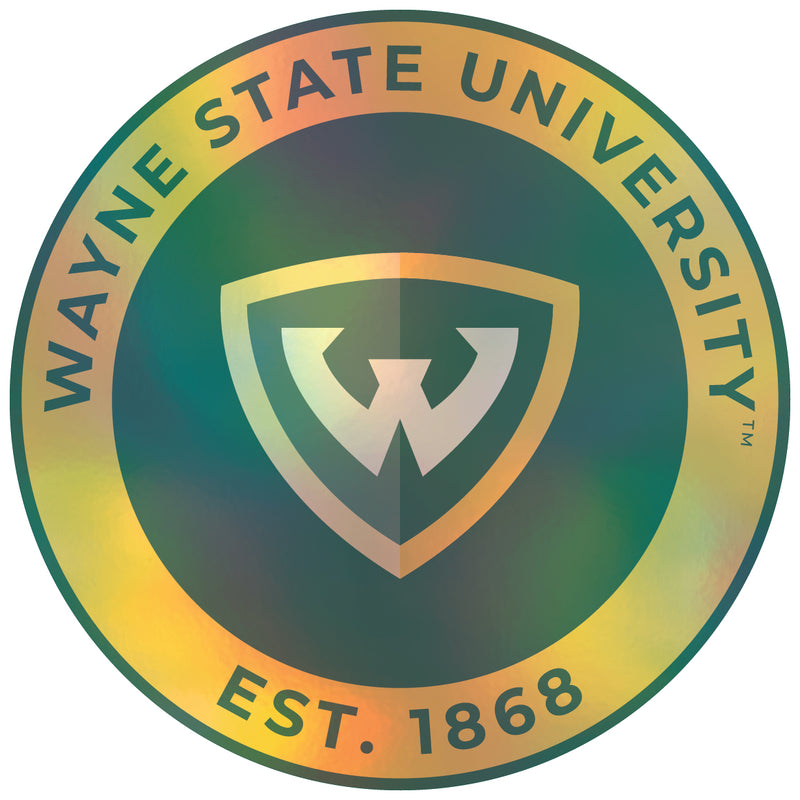 Wayne State 2-Inch Holographic Vinyl Decal Sticker Officially Licensed Collegiate Product 4-Pack