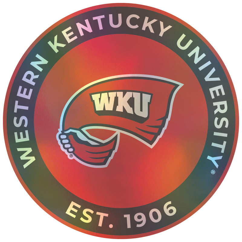 Western Kentucky Hilltoppers 8-Inch Holographic Vinyl Decal Sticker Officially Licensed Collegiate Product 4-Pack
