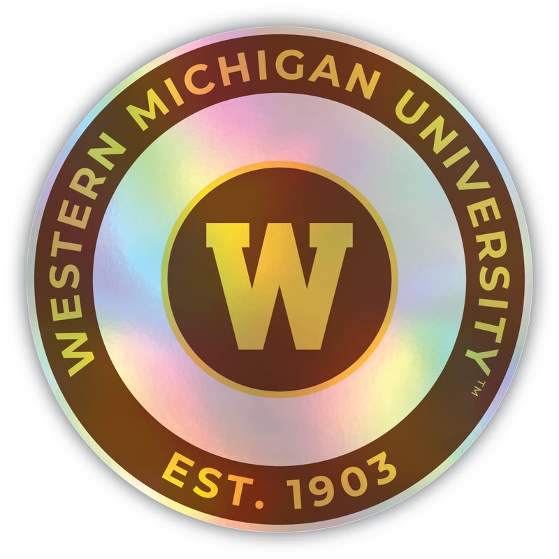 Western Michigan University 6-Inch Holographic Vinyl Decal Sticker Officially Licensed Collegiate Product 4-Pack