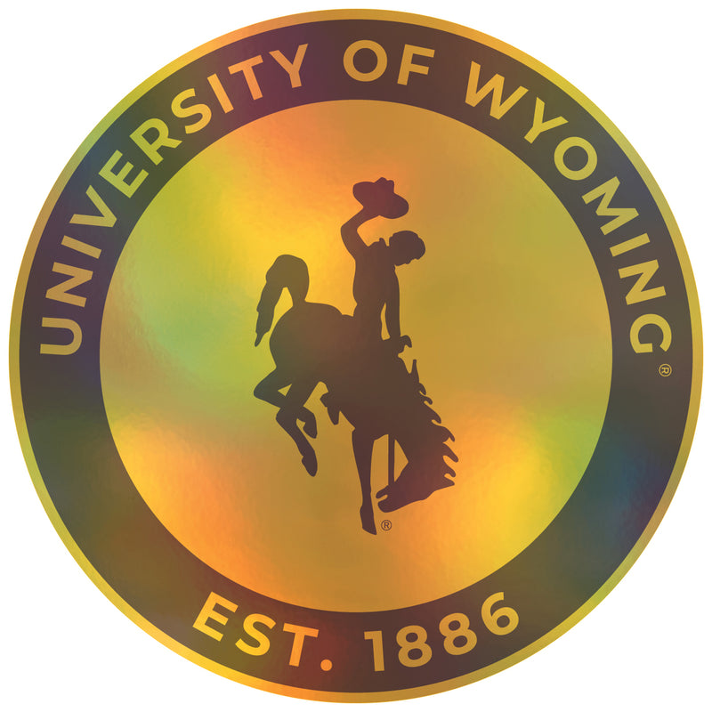 University of Wyoming 3-Inch Holographic Vinyl Decal Sticker Officially Licensed Collegiate Product Single