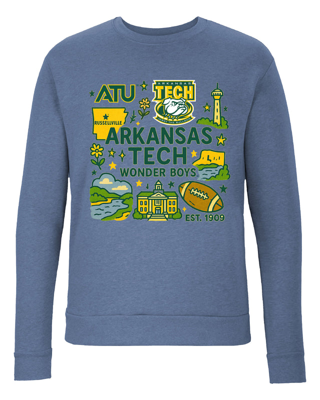 Arkansas Tech University Sweatshirt with Medley Design – Officially Licensed Crewneck Pullover Large Front