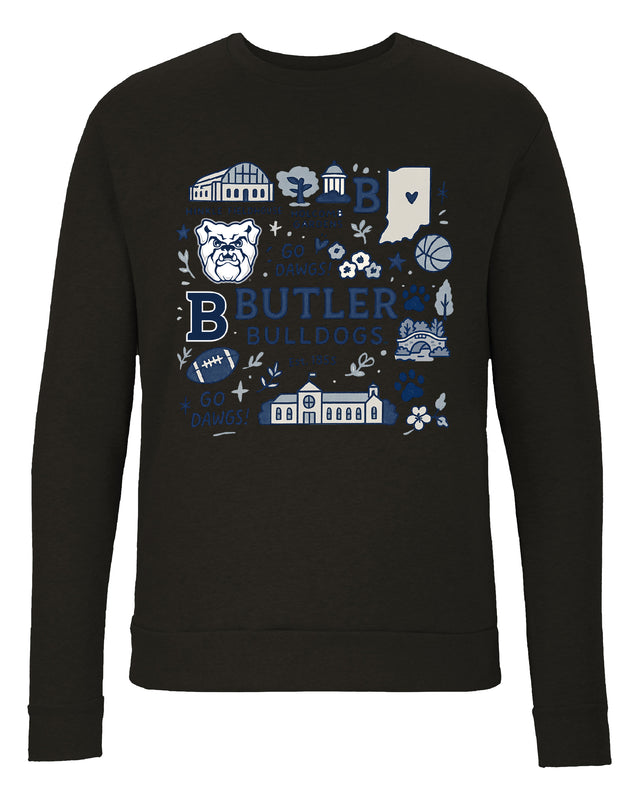 Butler Bulldogs Sweatshirt with Medley Design – Officially Licensed Crewneck Pullover Large Front