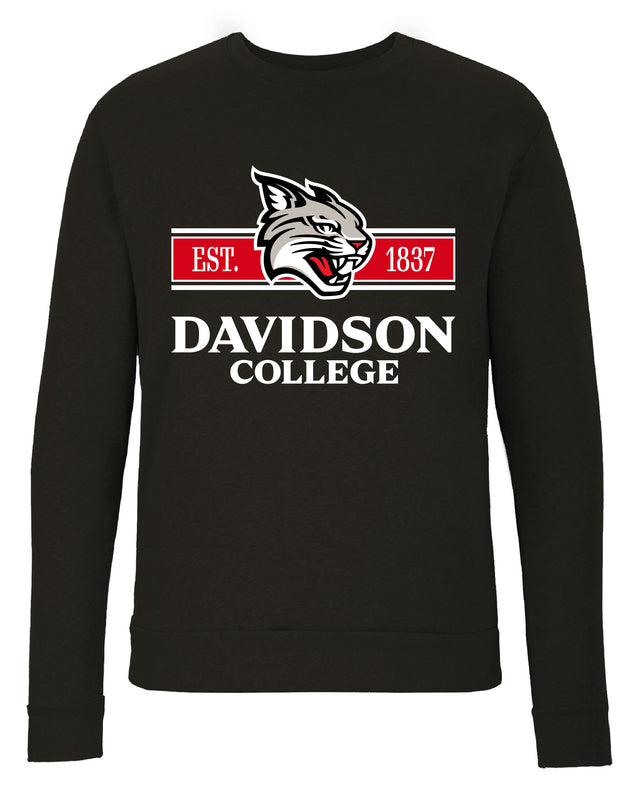 Davidson College Sweatshirt with Mascot Graphics – Officially Licensed Crewneck Pullover Large Front
