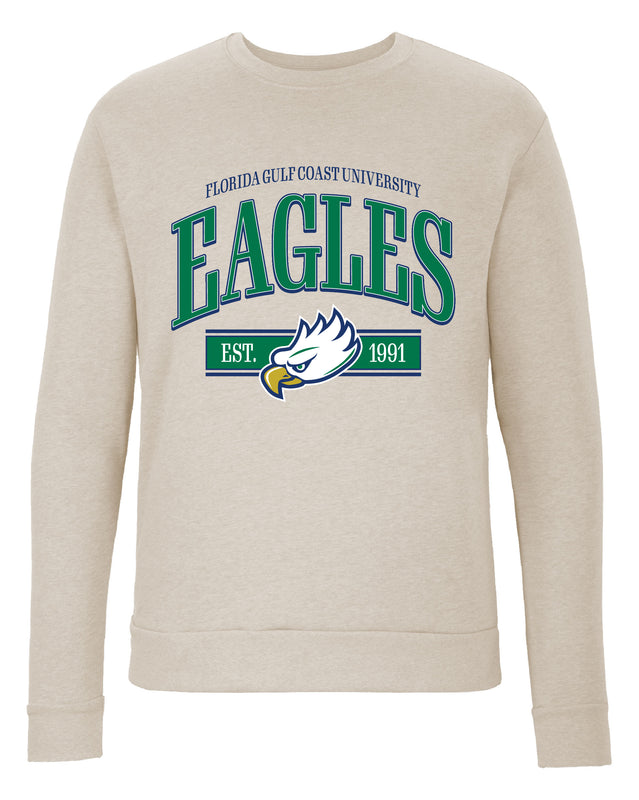 Florida Gulf Coast Eagles Sweatshirt with Large Front Mascot Graphics – Officially Licensed Crewneck Pullover