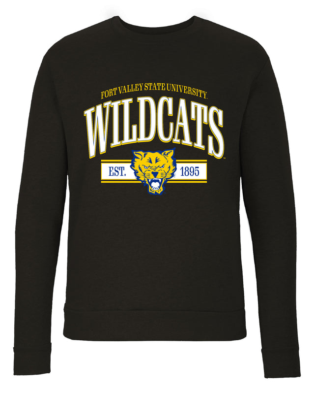 Fort Valley State University Sweatshirt with Mascot Graphics – Officially Licensed Crewneck Pullover Large Front
