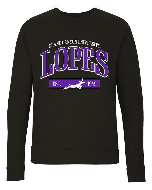 Grand Canyon University Lopes Sweatshirt with Mascot Graphics – Officially Licensed Crewneck Pullover Large Front
