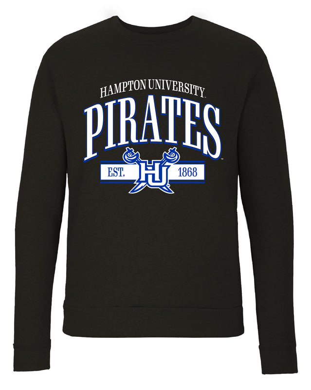 Hampton University Sweatshirt with Mascot Graphics – Officially Licensed Crewneck Pullover Large Front