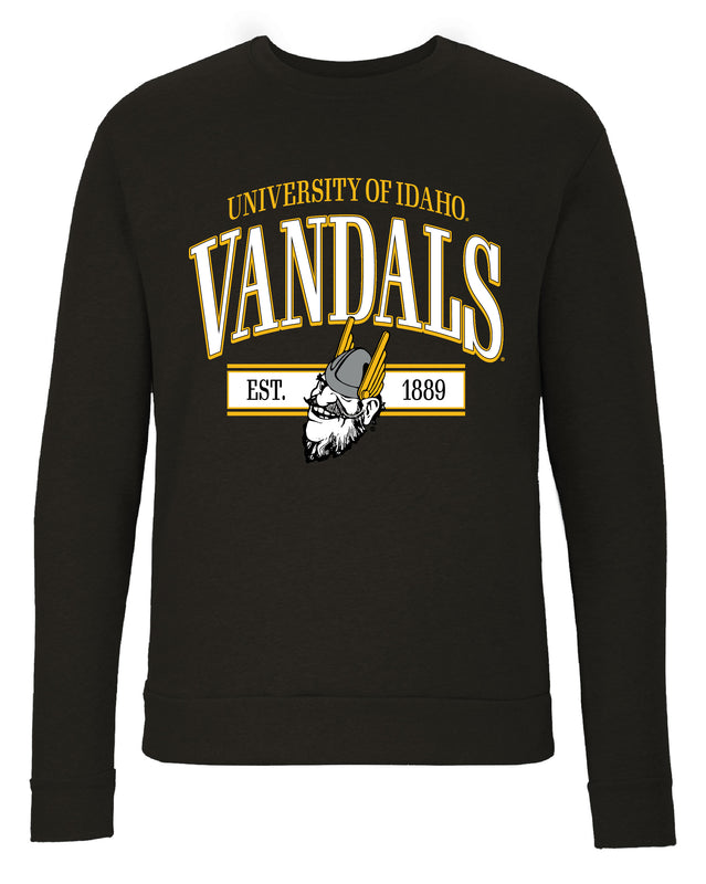 Idaho Vandals Sweatshirt with Mascot Graphics – Officially Licensed Crewneck Pullover Large Front