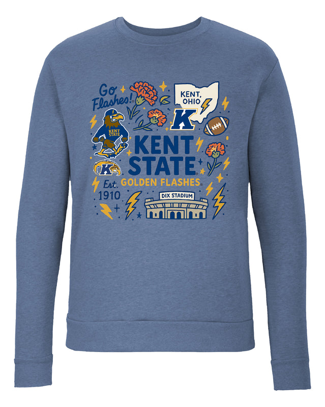 Kent State University Sweatshirt with Medley Design – Officially Licensed Crewneck Pullover Large Front