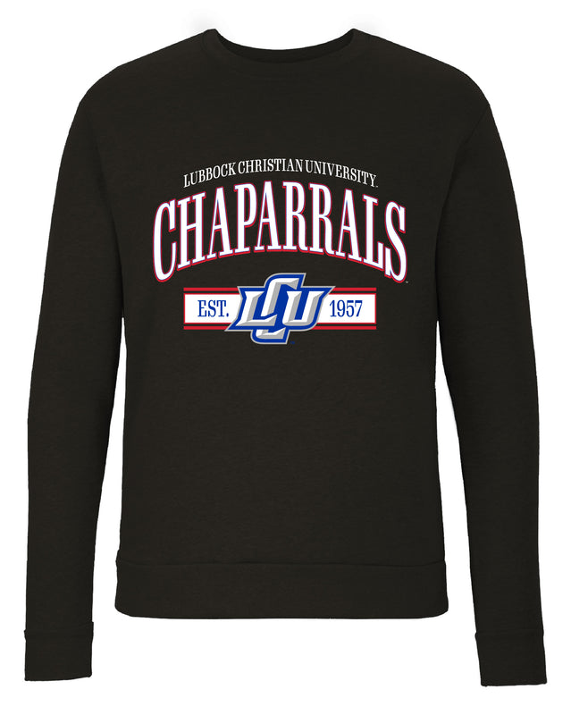 Lubbock Christian University Chaparral Sweatshirt with Mascot Graphics – Officially Licensed Crewneck Pullover Large Front