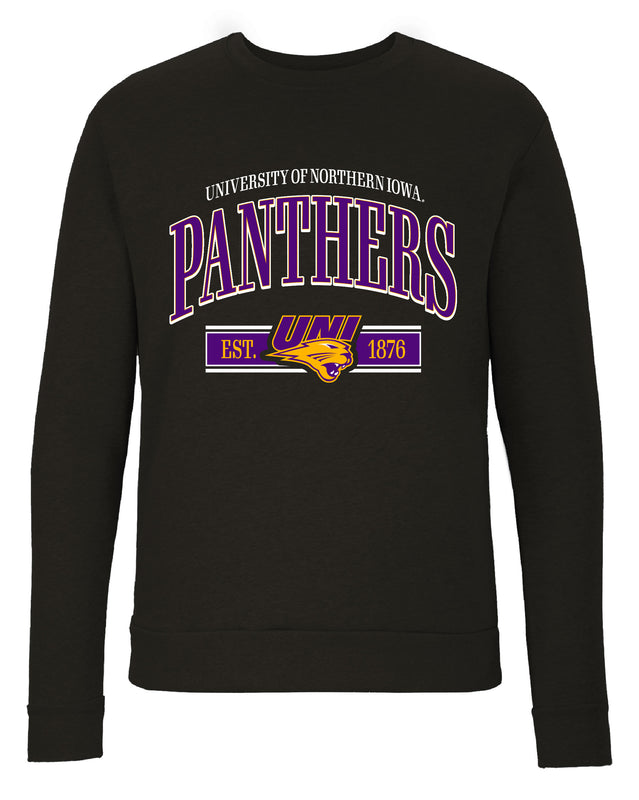 Northern Iowa Panthers Sweatshirt with Mascot Graphics – Officially Licensed Crewneck Pullover Large Front