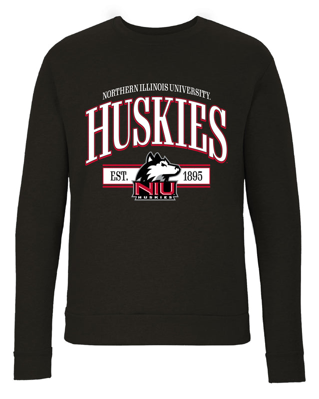 Northern Illinois Huskies Sweatshirt with Mascot Graphics – Officially Licensed Crewneck Pullover Large Front