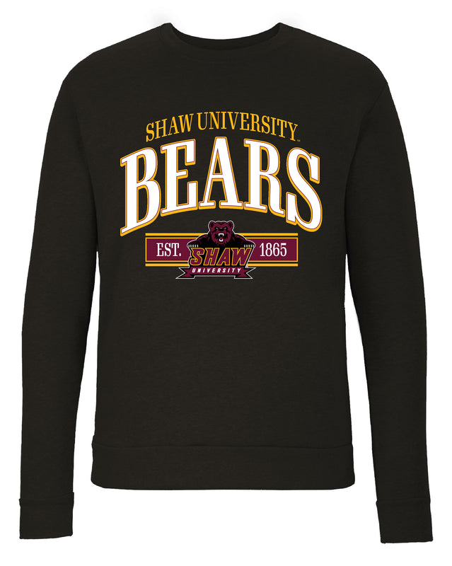 Shaw University Bears Sweatshirt with Mascot Graphics – Officially Licensed Crewneck Pullover Large Front