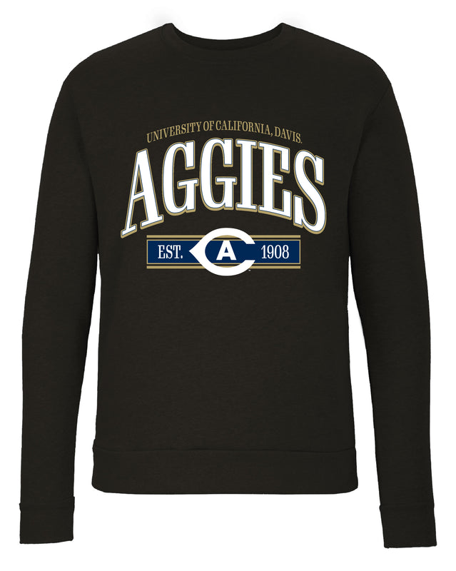UC Davis Aggies Sweatshirt with Mascot Graphics – Officially Licensed Crewneck Pullover Large Front