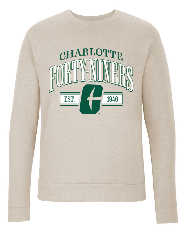 North Carolina Charlotte Forty-Niners Sweatshirt with Mascot Graphics – Officially Licensed Crewneck Pullover Large Front