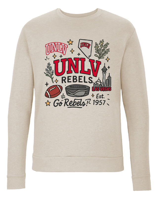 UNLV Rebels Sweatshirt with Medley Design – Officially Licensed Crewneck Pullover Large Front