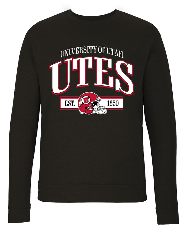 Utah Utes Sweatshirt with Mascot Graphics – Officially Licensed Crewneck Pullover Large Front