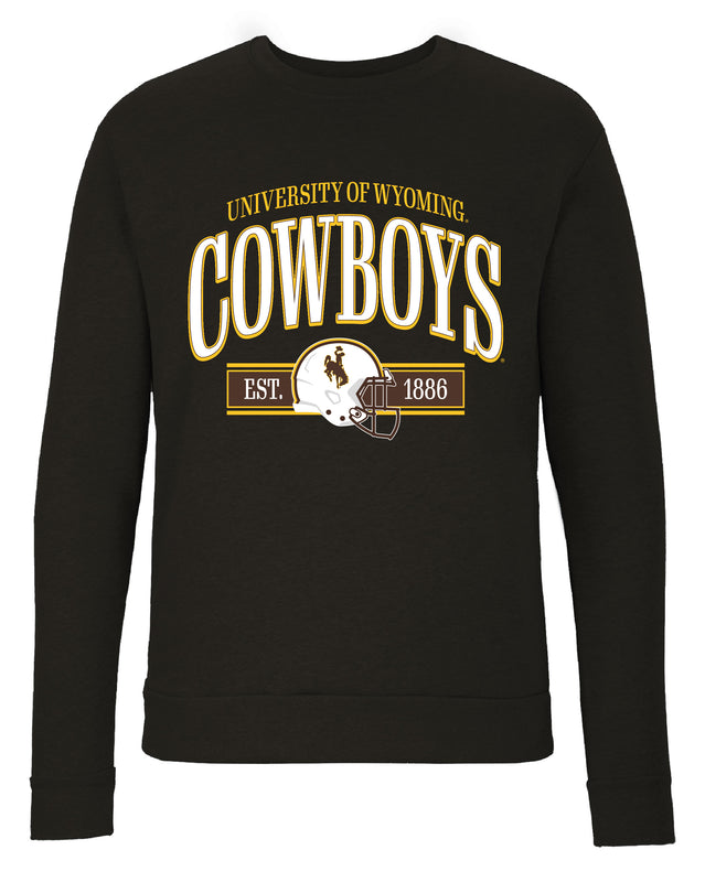 University of Wyoming Sweatshirt with Mascot Graphics – Officially Licensed Crewneck Pullover Large Front