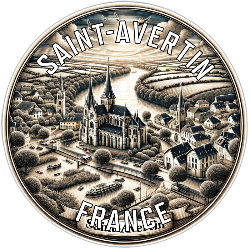 Saint Avertin France Souvenir Die Cut Flat Magnet 2-Inch