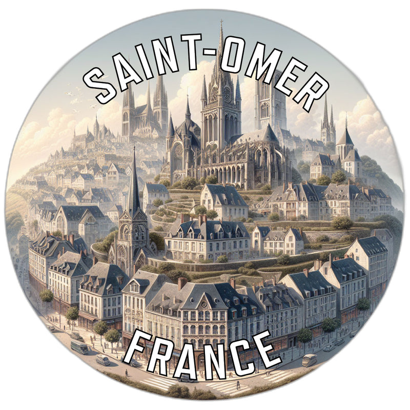 Saint Omer France Souvenir Die Cut Flat Magnet 2-Inch