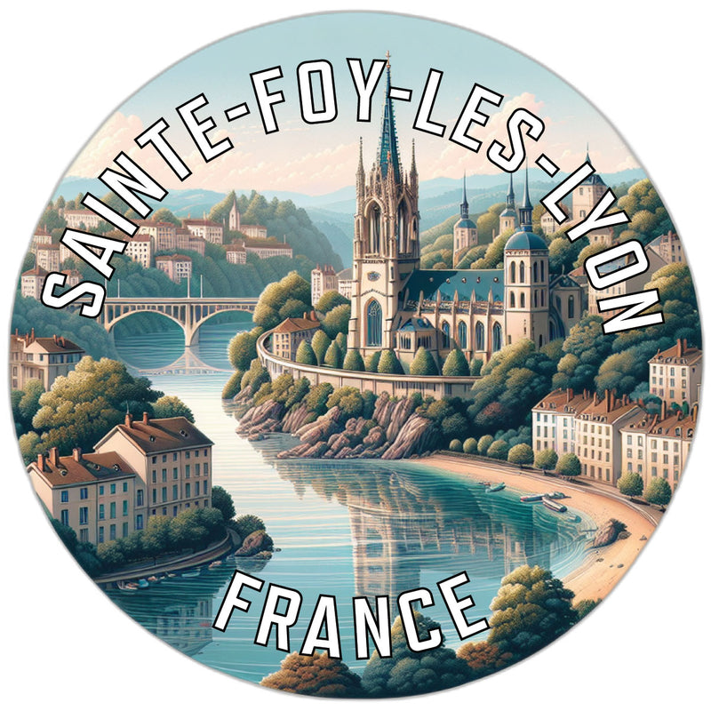 Sainte Foy les Lyon France Souvenir Die Cut Flat Magnet 2-Inch