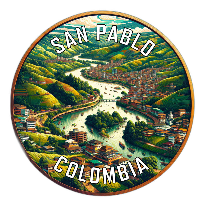 San Pablo Colombia Souvenir Die Cut Flat Magnet 2-Inch