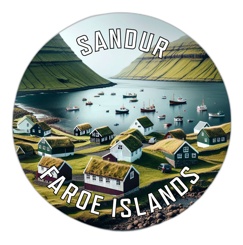Sandur Faroe Islands Souvenir Die Cut Flat Magnet 2-Inch
