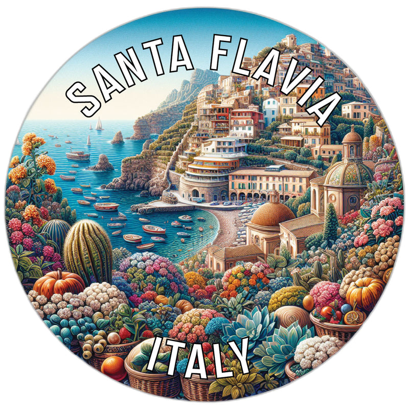 Santa Flavia Italy Souvenir Die Cut Flat Magnet 6-Inch