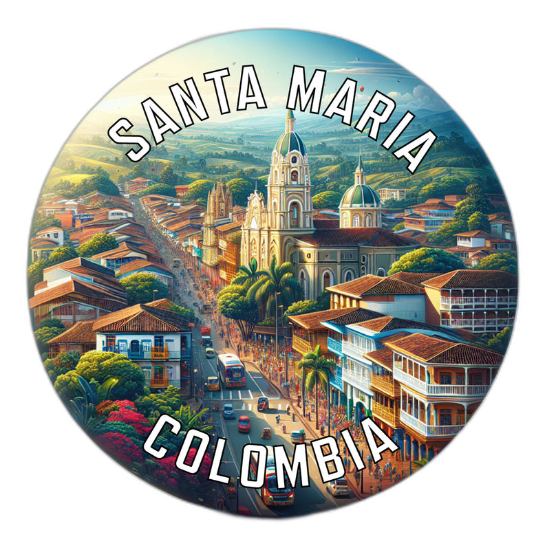 Santa Maria Colombia Souvenir Die Cut Flat Magnet 6-Inch