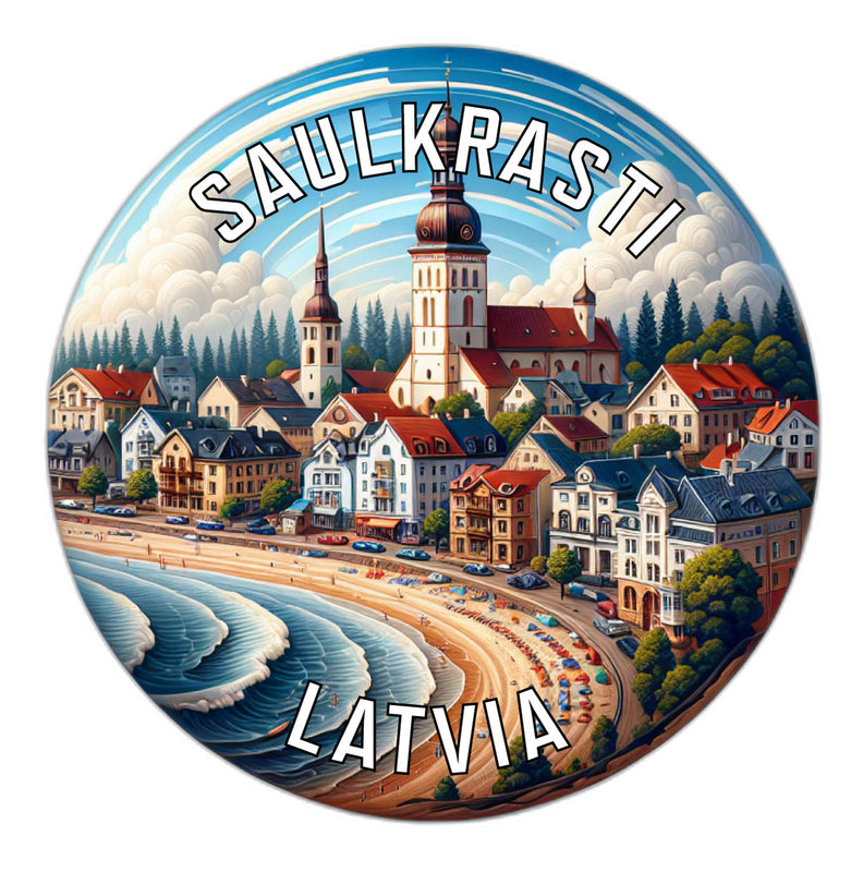 Saulkrasti Latvia Souvenir Die Cut Flat Magnet 2-Inch