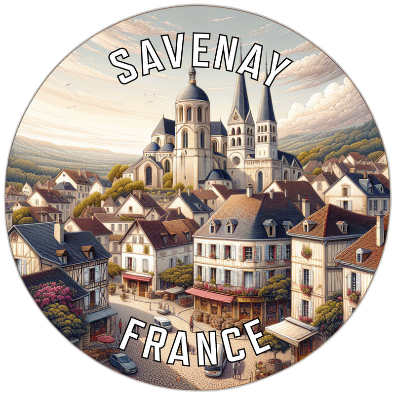 Savenay France Souvenir Die Cut Flat Magnet 6-Inch