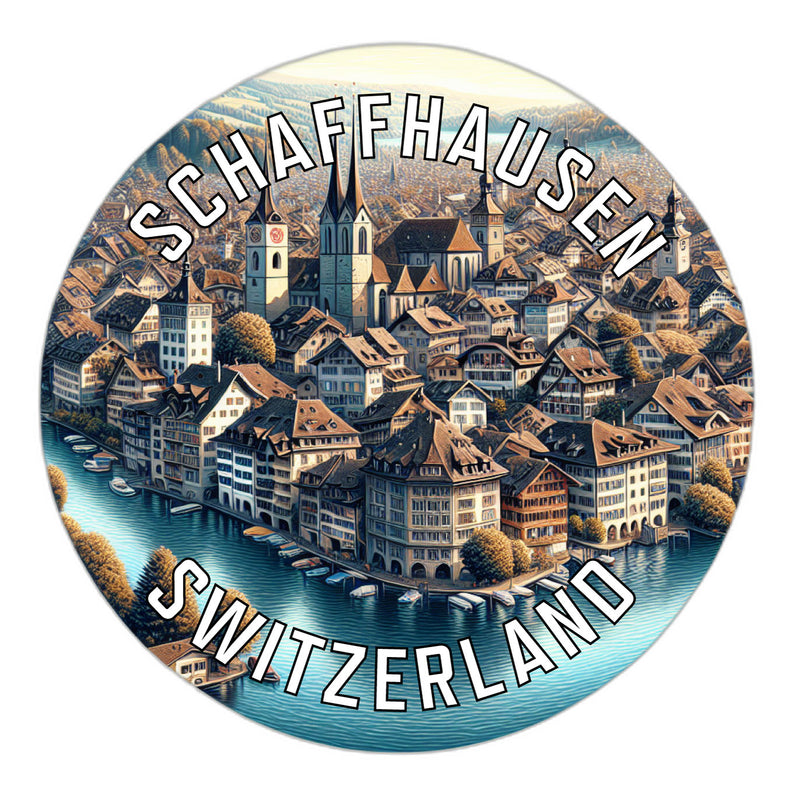 Schaffhausen Switzerland Souvenir Die Cut Flat Magnet 2-Inch