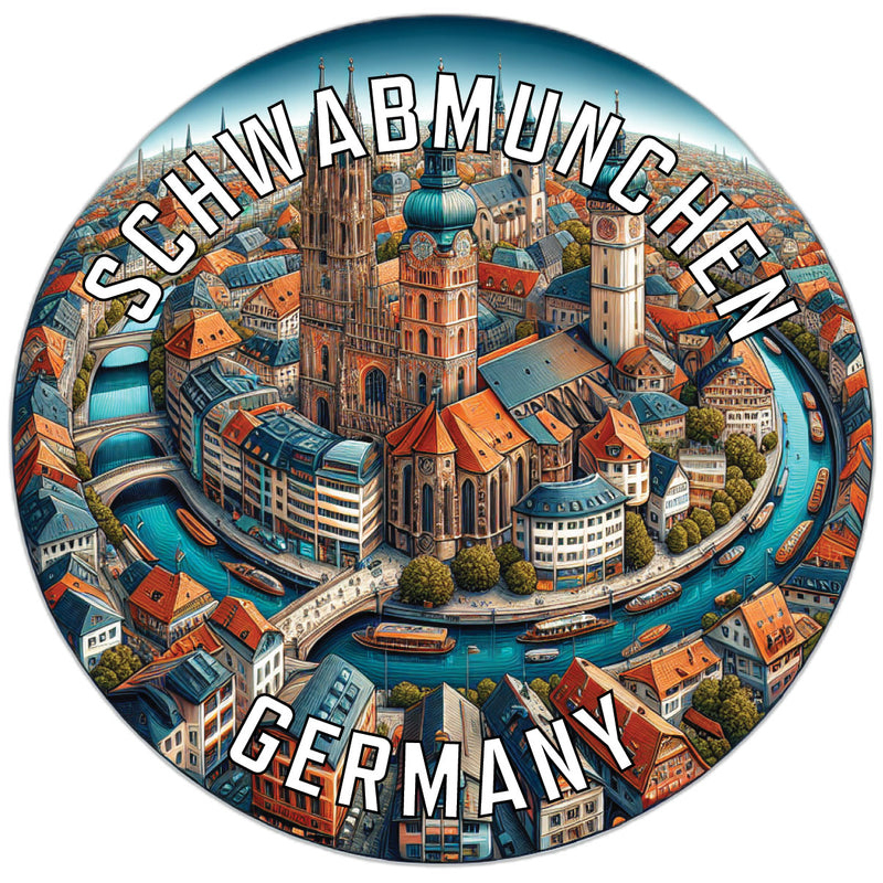 Schwabmunchen Germany Souvenir Die Cut Flat Magnet 6-Inch