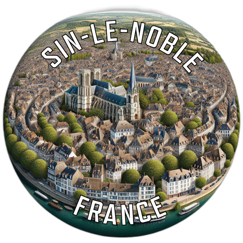 Sin le Noble France Souvenir Die Cut Flat Magnet 6-Inch