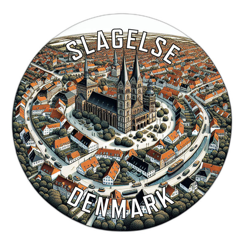 Slagelse Denmark Souvenir Die Cut Flat Magnet 2-Inch