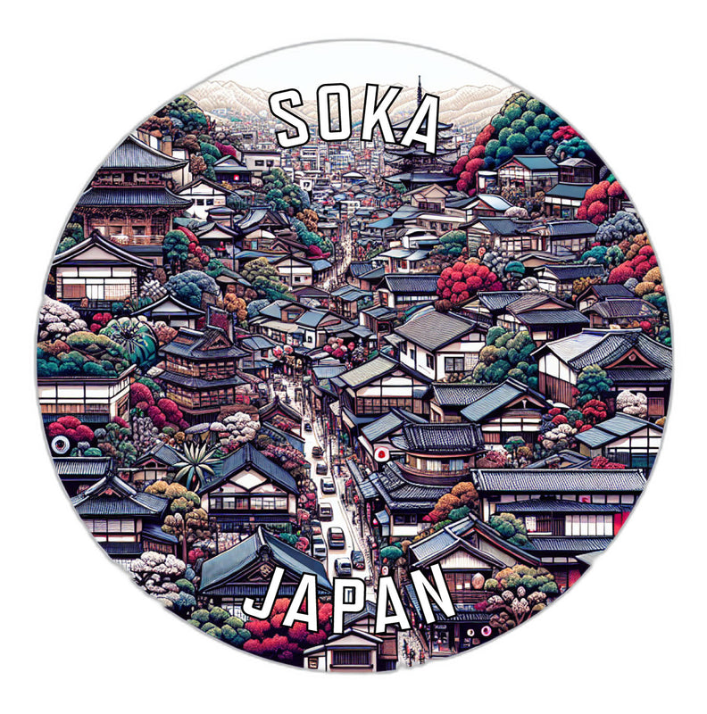 Soka Japan Souvenir Die Cut Flat Magnet 2-Inch