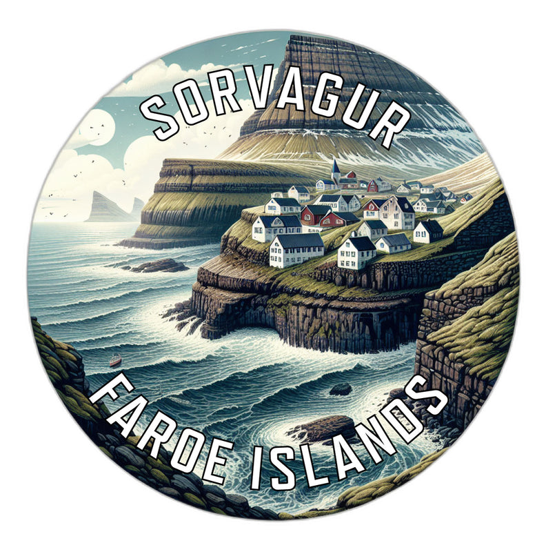 Sorvagur Faroe Islands Souvenir Die Cut Flat Magnet 6-Inch