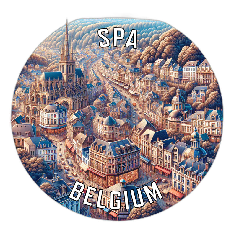 Spa Belgium Souvenir Die Cut Flat Magnet 2-Inch