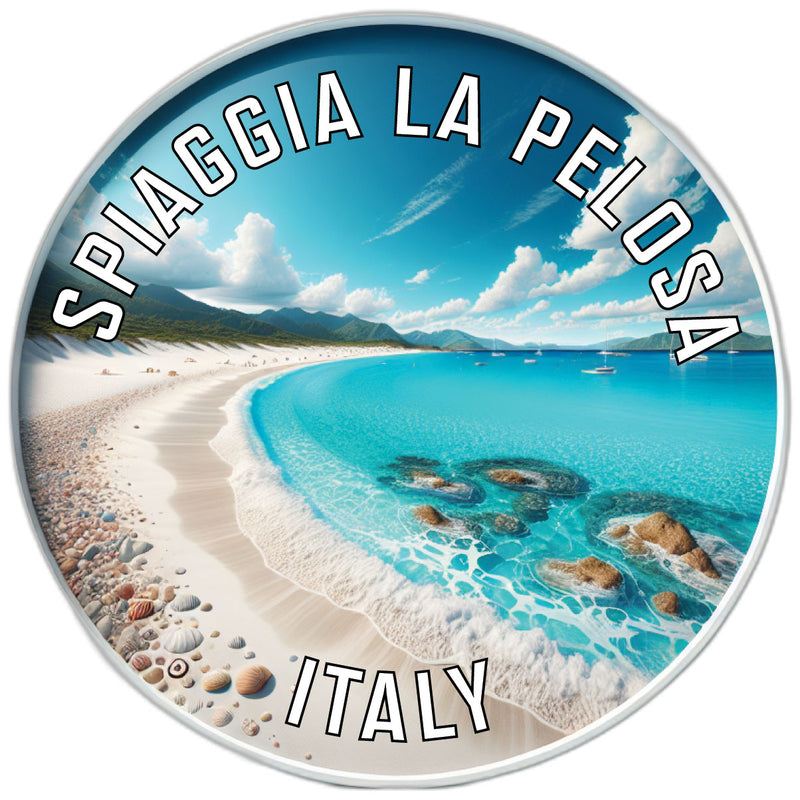 Spiaggia La Pelosa Souvenir Vinyl Decal Sticker 2-Inch